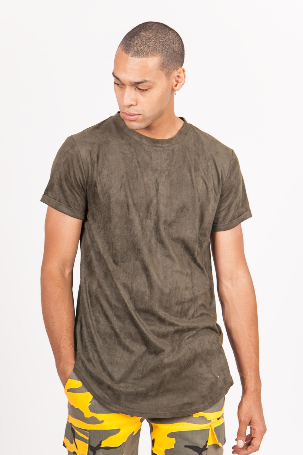 Sixth June - T-shirt suédine oversize kaki 1925V