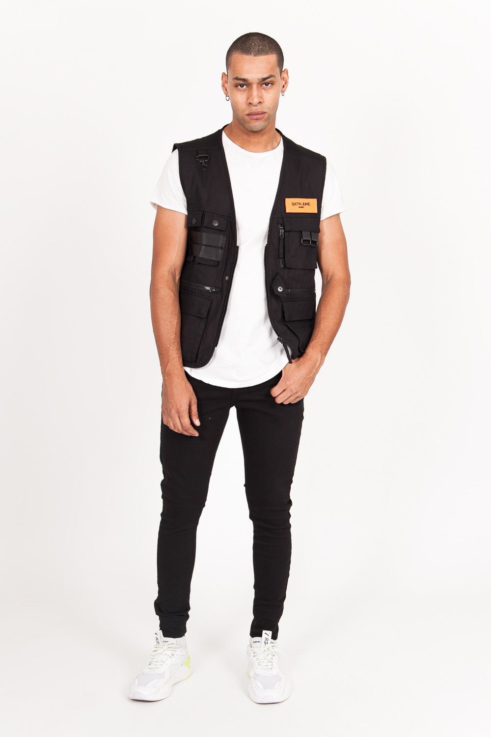 Gilet multipoches sans manches noir