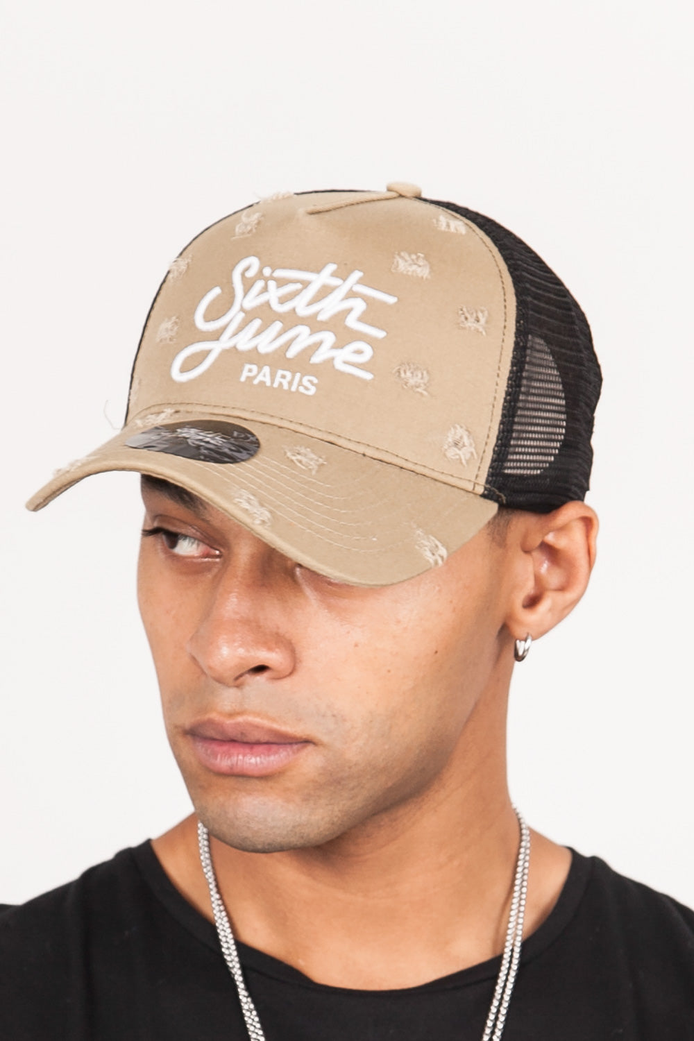 Sixth June - Casquette destroy Sixth June mesh beige
