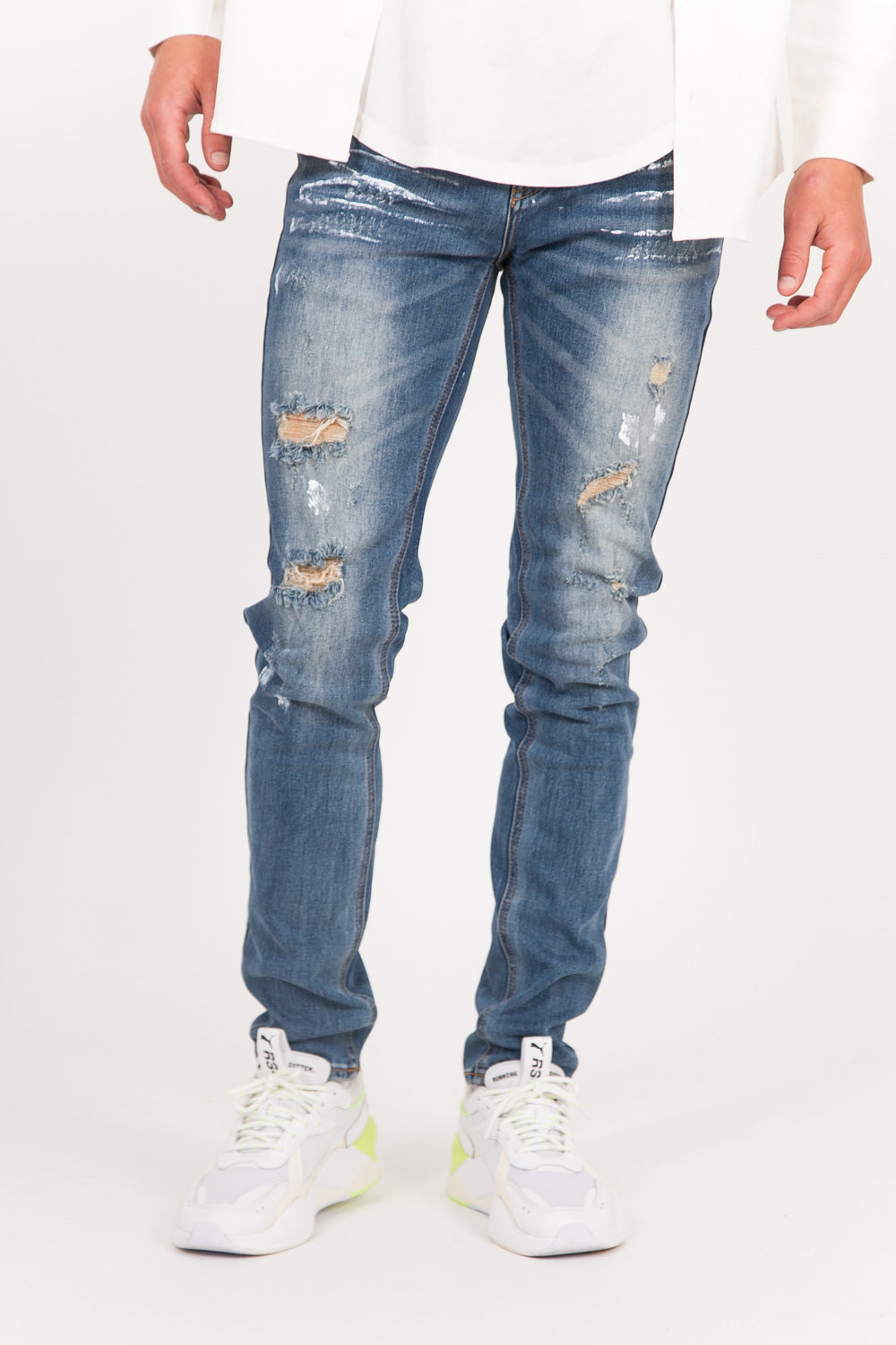 Sixth June - Jean déchiré tacheté bleu