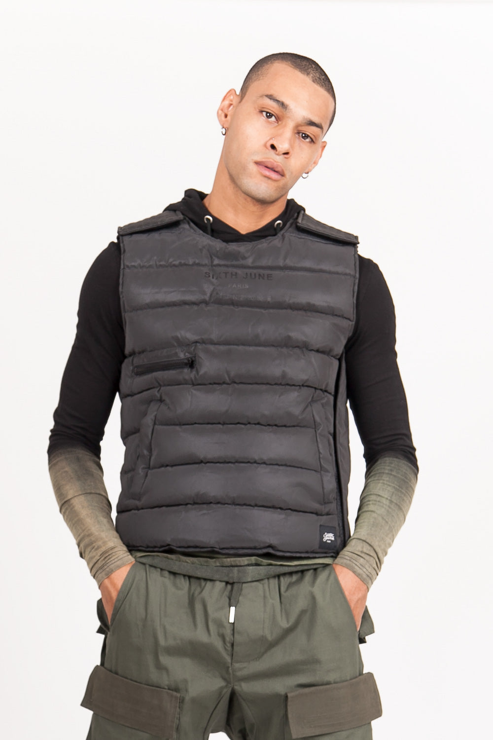 Sixth June - Veste réfléchissante matelassée sans manches logo noir