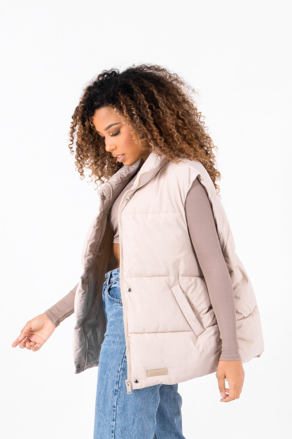 Sixth June - Veste matelassée sans manches Beige