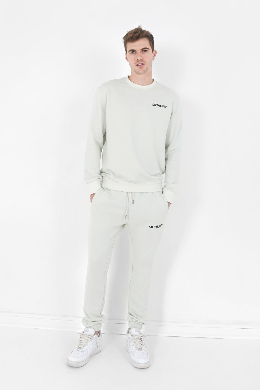 Sixth June - Sweatshirt soft logo brodé Vert clair