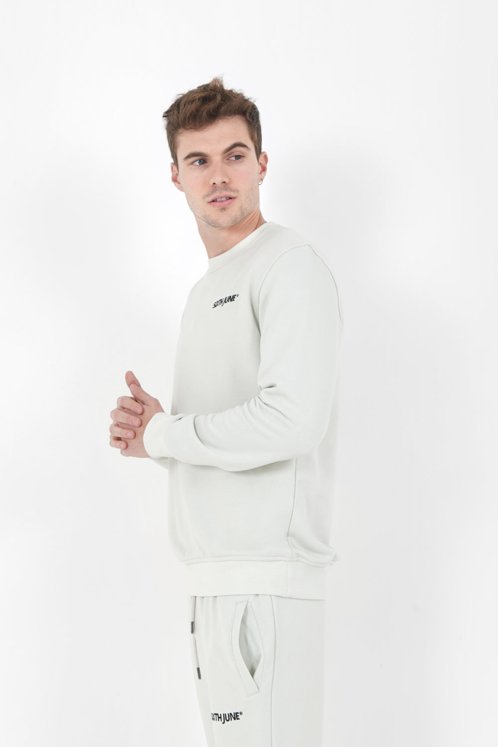 Sixth June - Sweatshirt soft logo brodé Vert clair