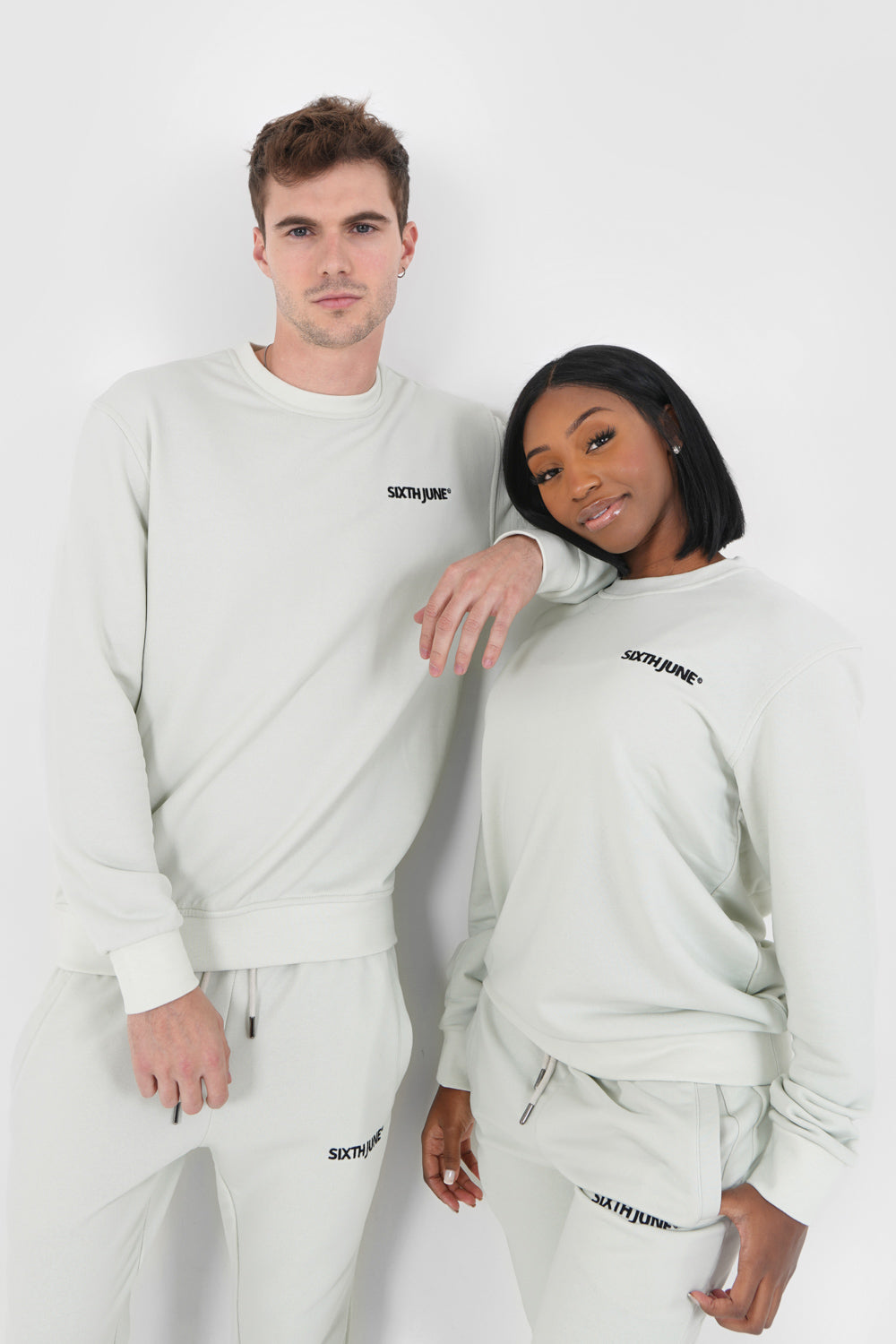 Sixth June - Sweatshirt soft logo brodé Vert clair