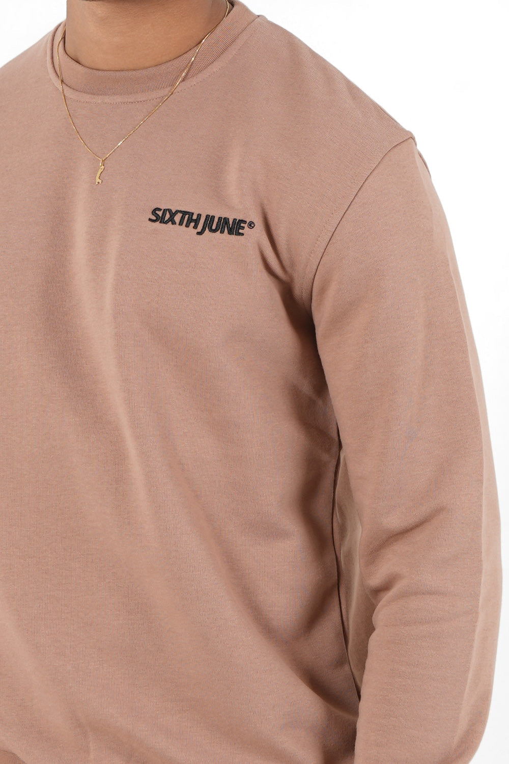 Sweatshirt soft logo brodé Marron clair