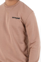 Sweatshirt soft logo brodé Marron clair