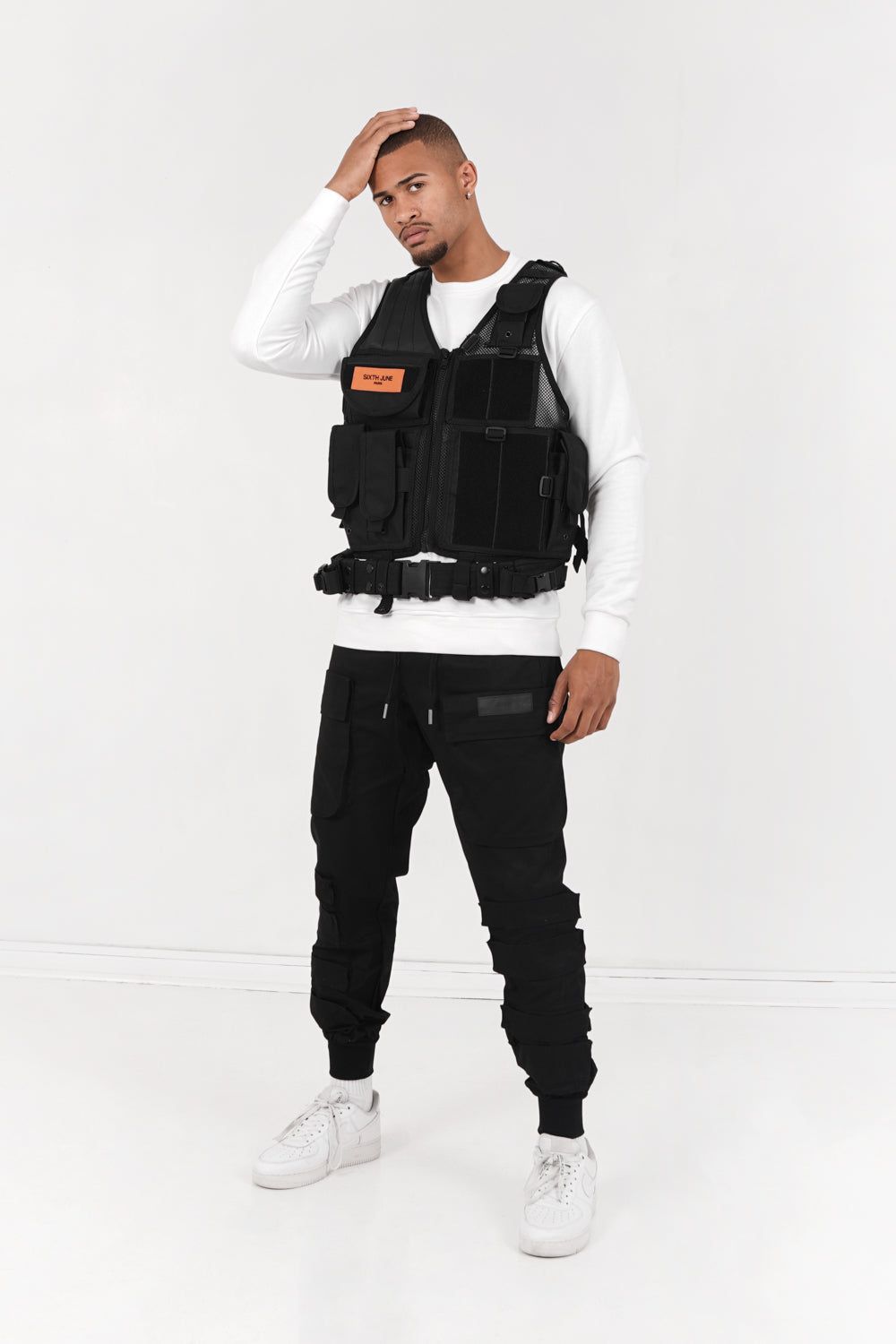 Sixth June - Gilet tactique poches propaganda Noir