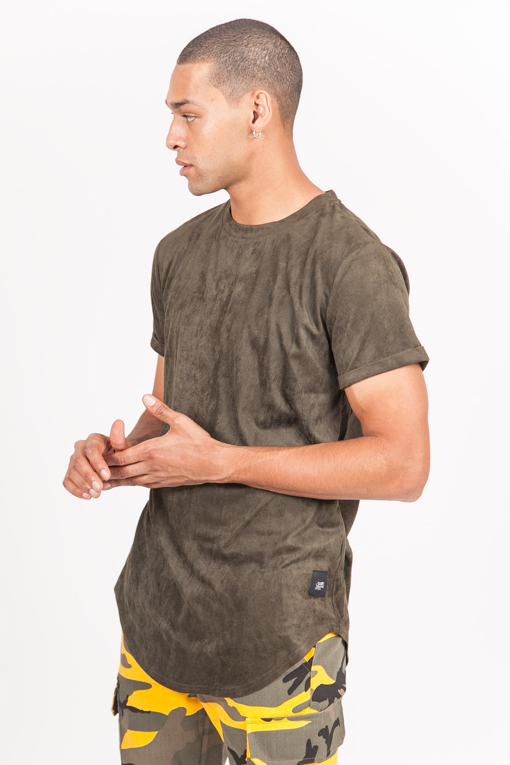 Sixth June - T-shirt suédine oversize kaki 1925V