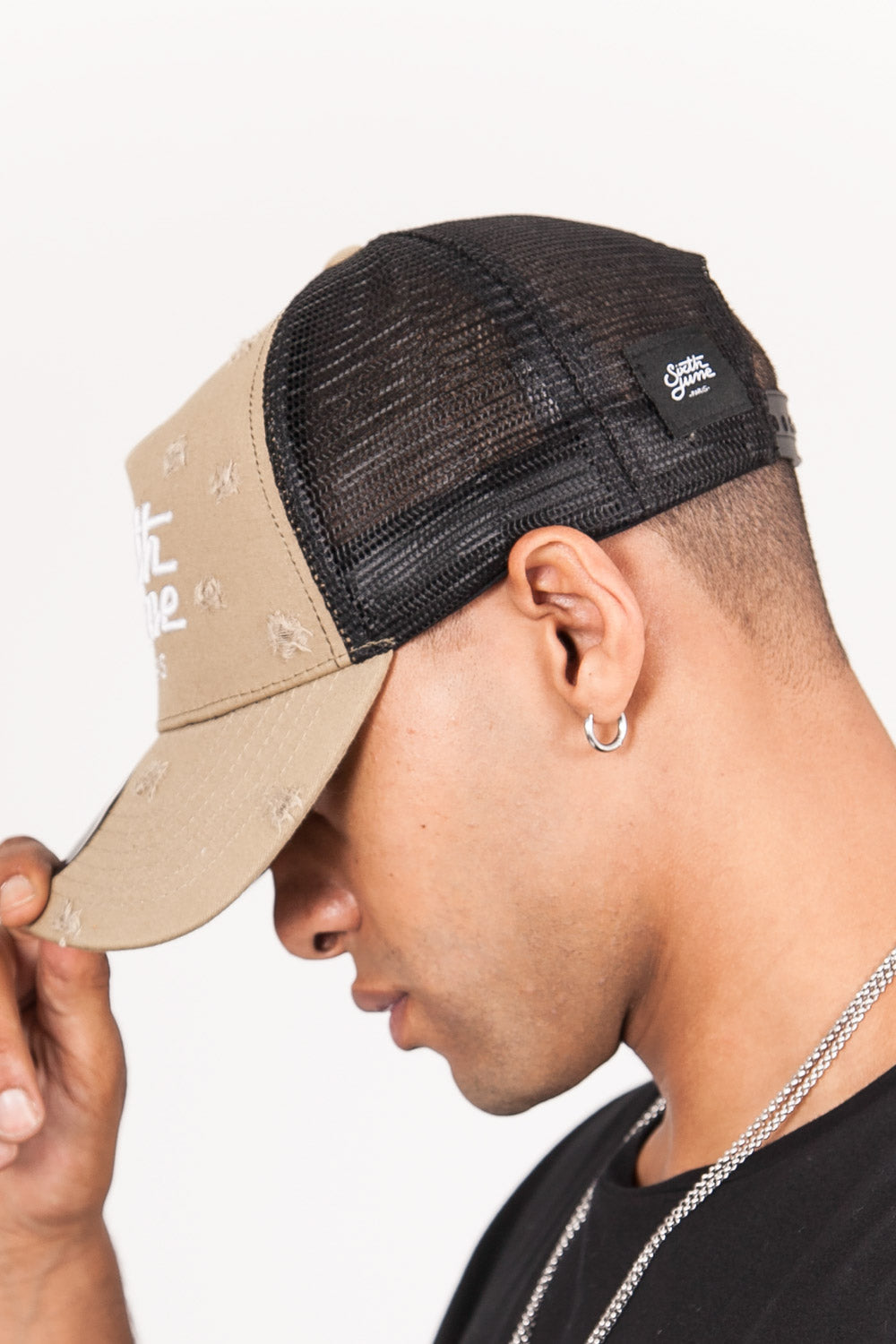 Sixth June - Casquette destroy Sixth June mesh beige