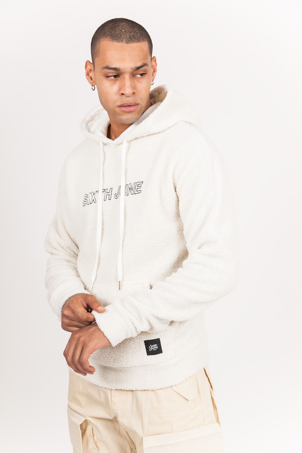 Sixth June - Sweat capuche oversize fourrure beige