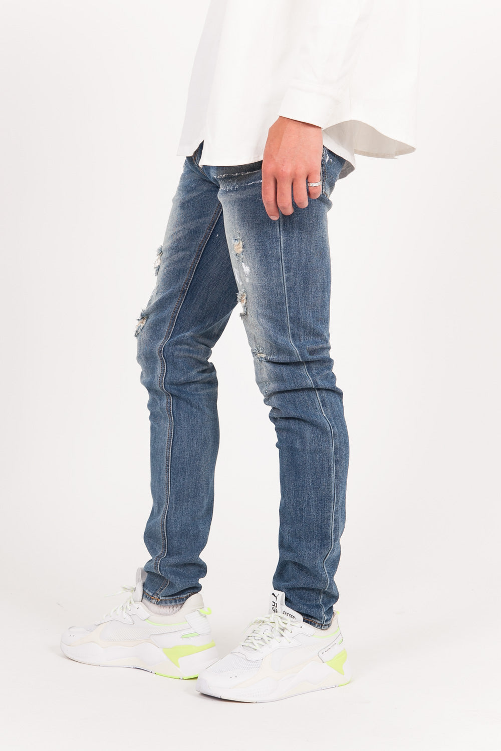 Sixth June - Jean déchiré tacheté bleu