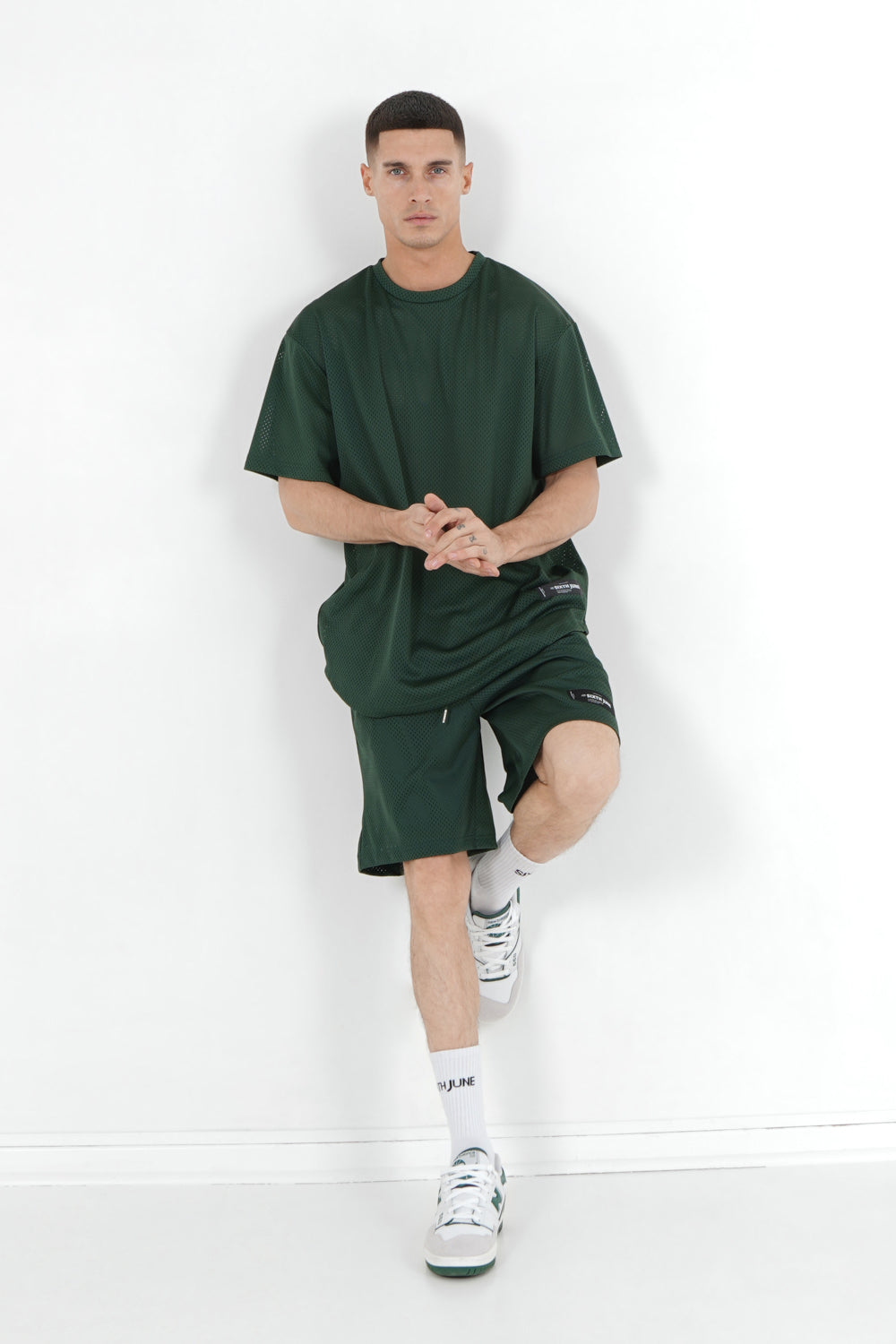 Sixth June - Short mesh logo Vert foncé