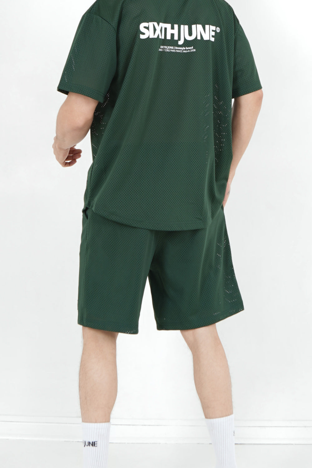 Sixth June - Short mesh logo Vert foncé