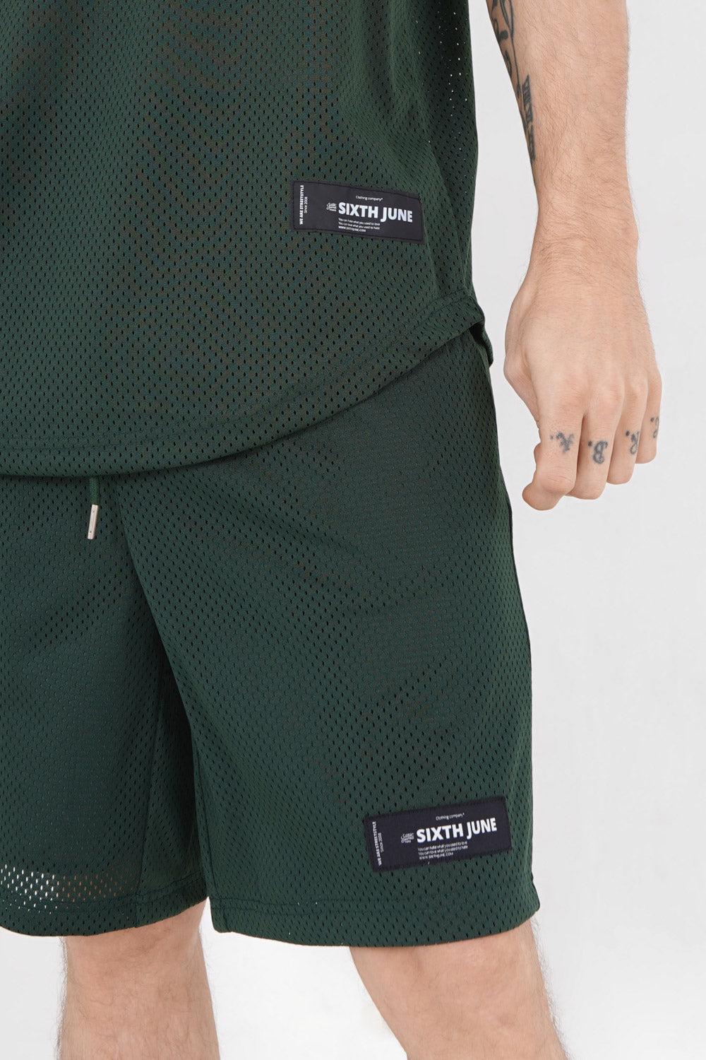 Sixth June - Short mesh logo Vert foncé