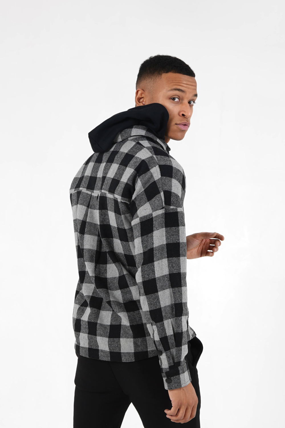 Sixth June - Surchemise tartan capuche Gris