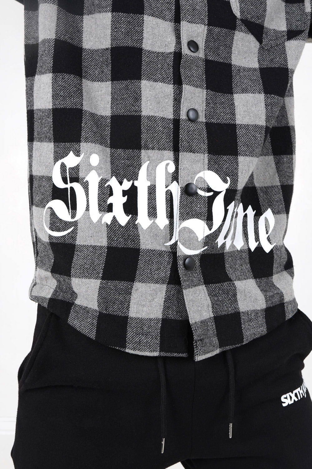 Sixth June - Surchemise tartan capuche Gris