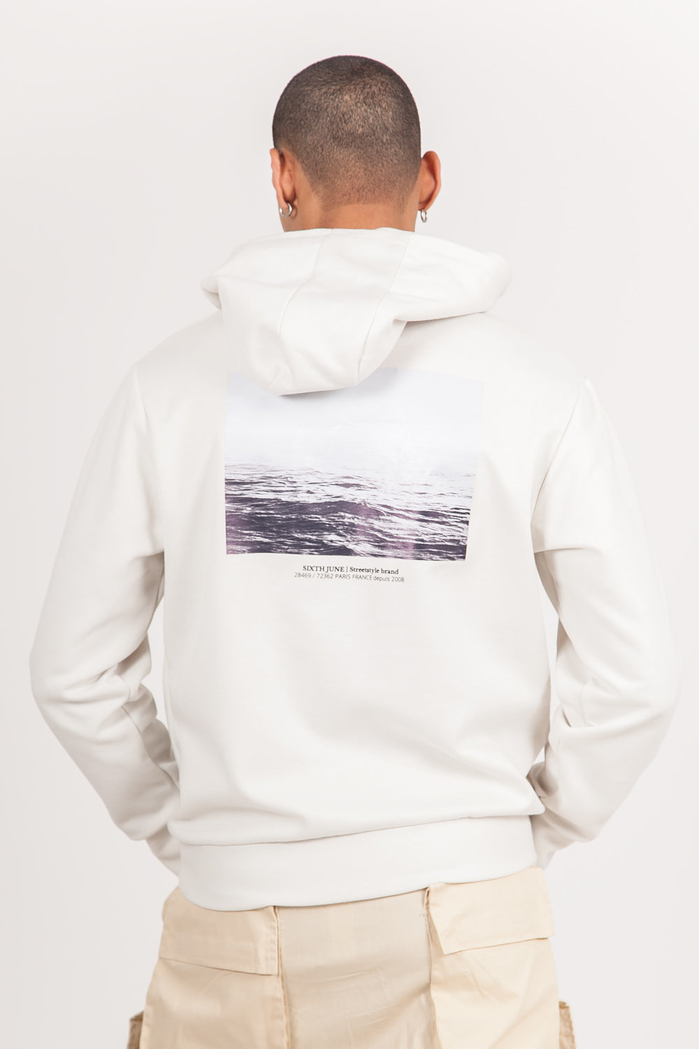 Sixth June - Sweat capuche réfléchissant empiècement logo blanc