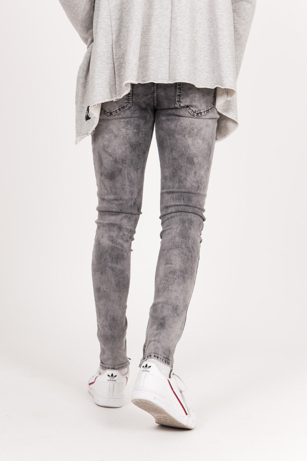 Sixth June - Jean zip usé gris foncé