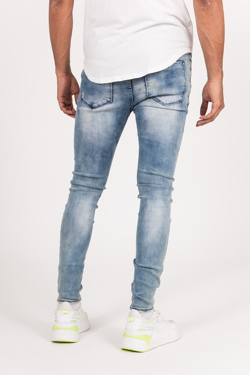 Sixth June - Jean usé base logo bleu clair