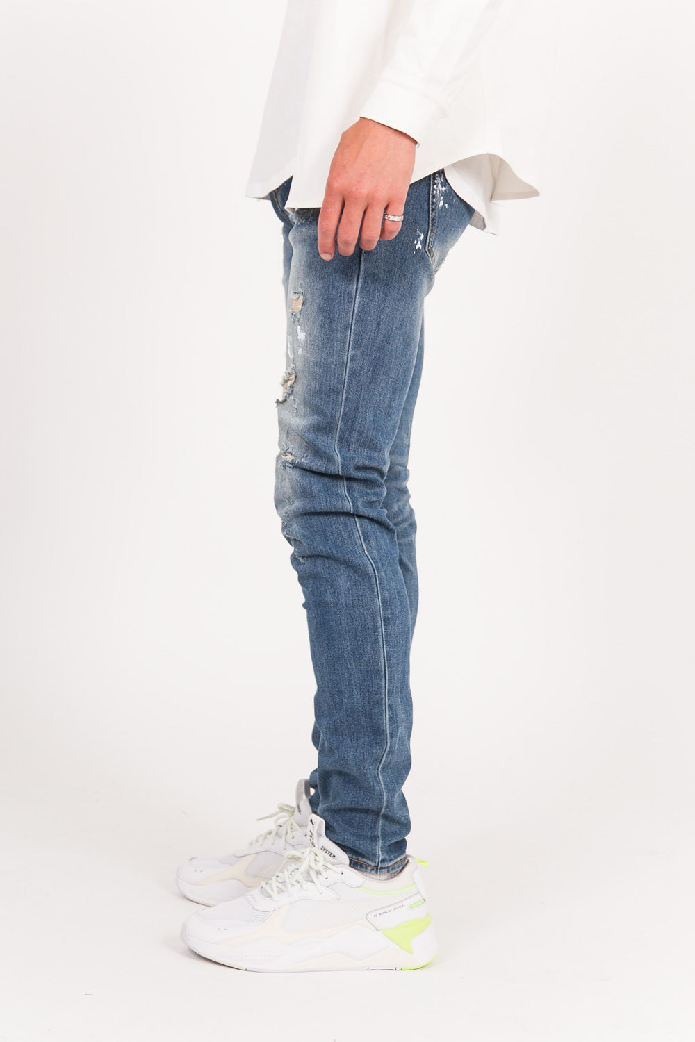 Sixth June - Jean déchiré tacheté bleu