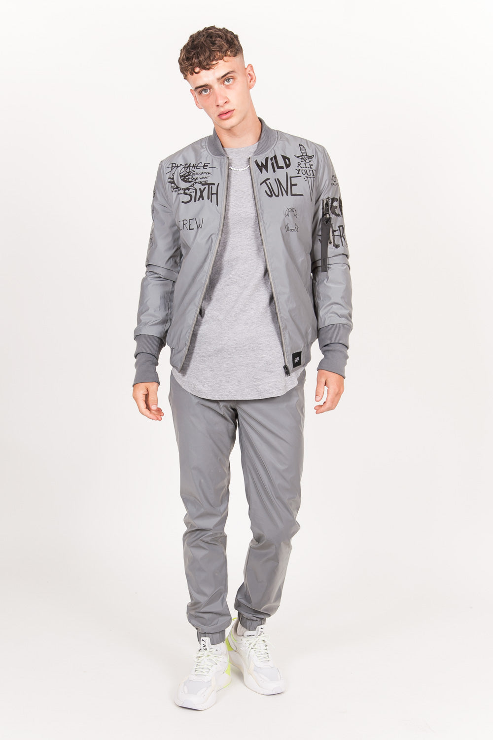 Sixth June - Jogging réfléchissant gris clair