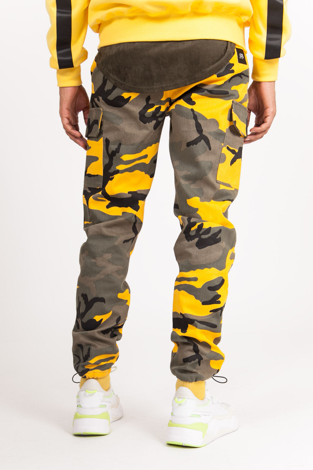 Sixth June - Pantalon cargo élastique camouflage jaune