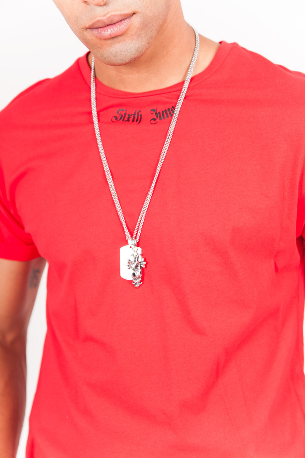 Sixth June - T-shirt gothique imprimé rouge