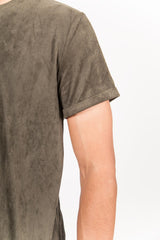 Sixth June - T-shirt suédine oversize kaki 1925V