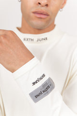 Sixth June - T-shirt col cheminée logo blanc cassé