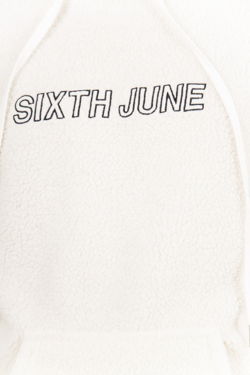 Sixth June - Sweat capuche oversize fourrure beige
