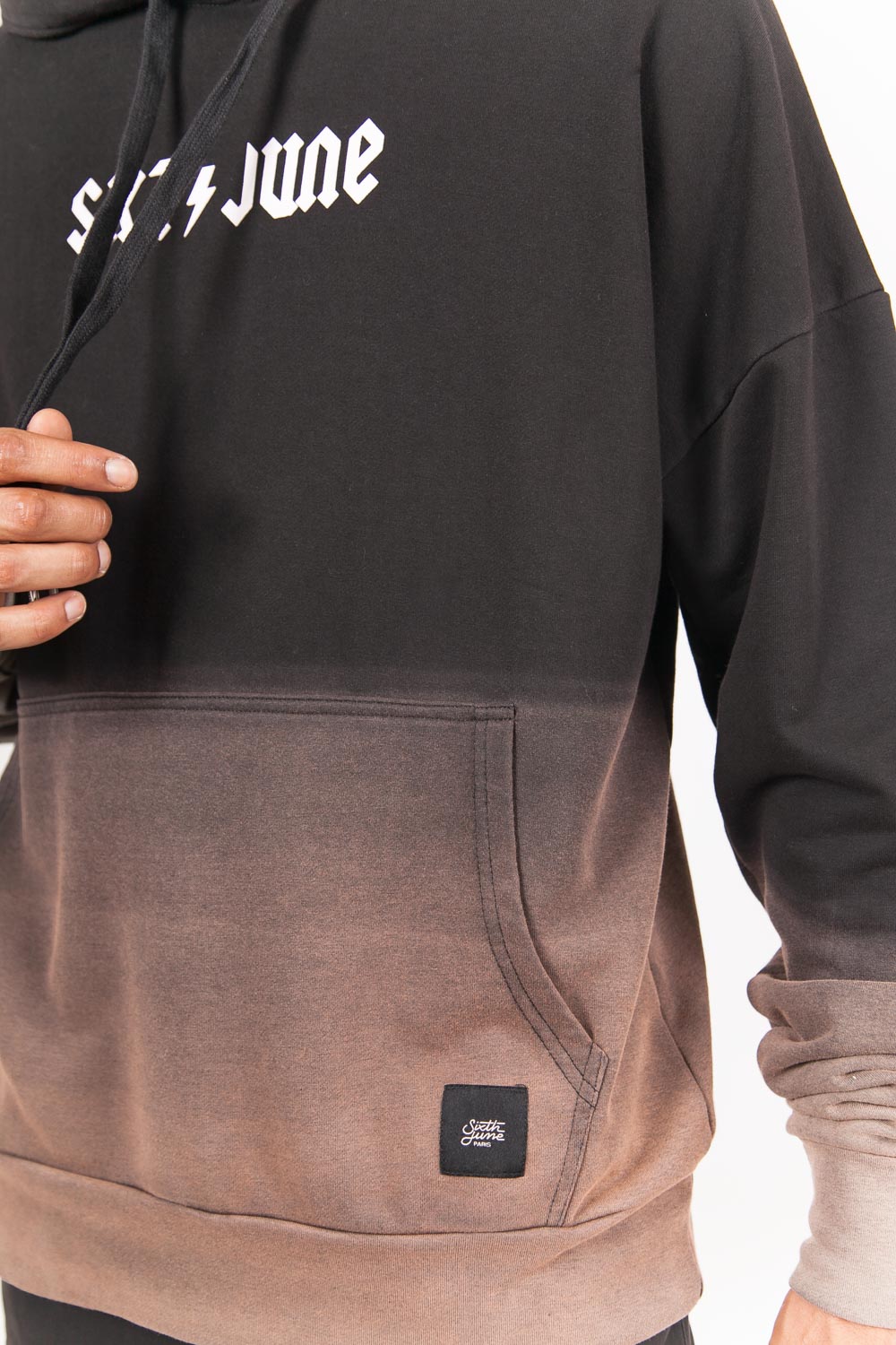 Sixth June - Sweat capuche tie and dye Sixth June noir coloré