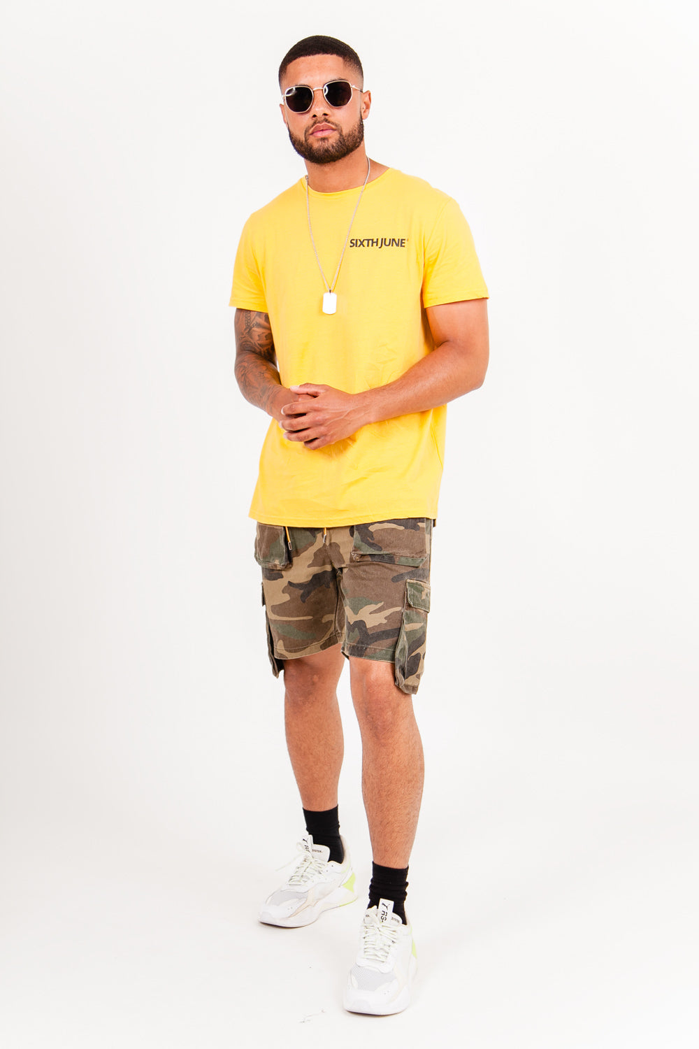 Sixth June - Short poche cargo militaire kaki