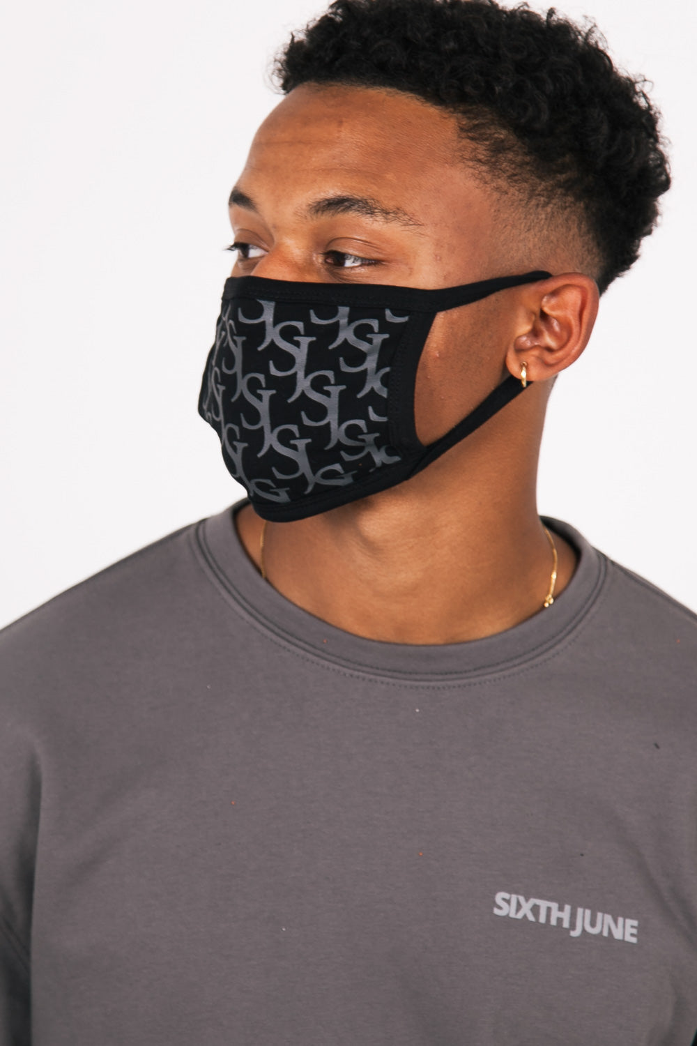 Sixth June - Masque monogramme SJ noir