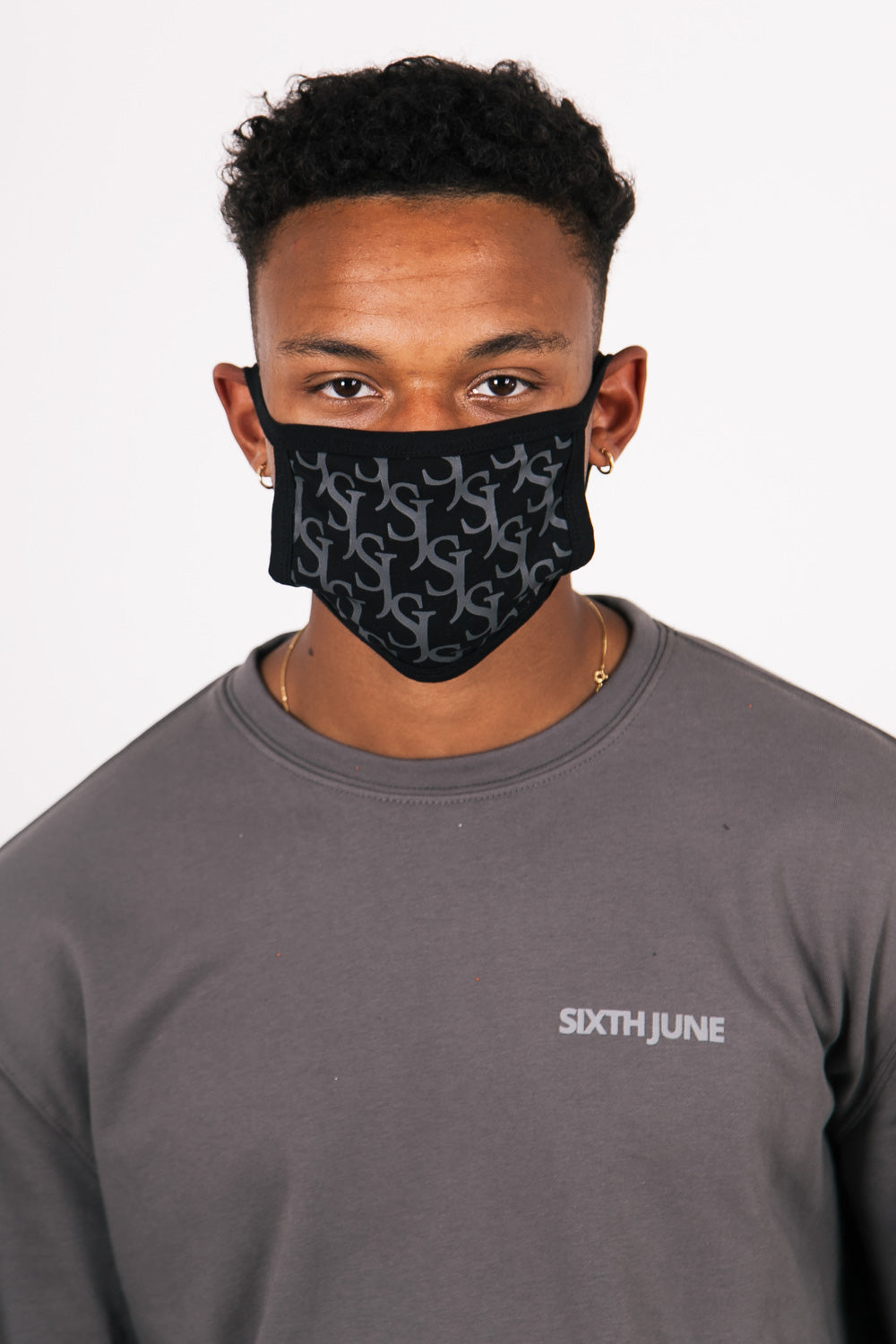 Sixth June - Masque monogramme SJ noir