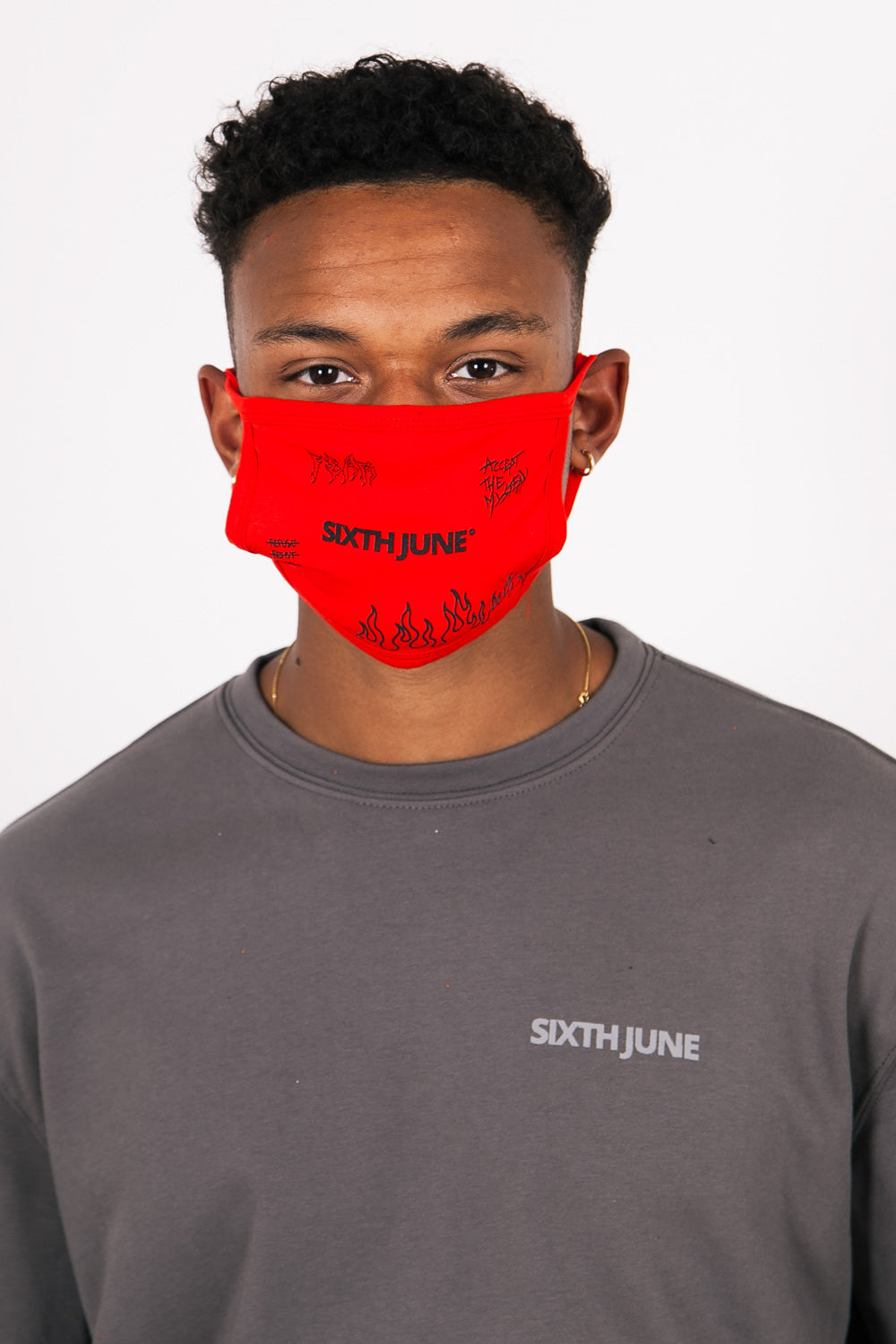 Sixth June - Masque logo Sixth June rock rouge