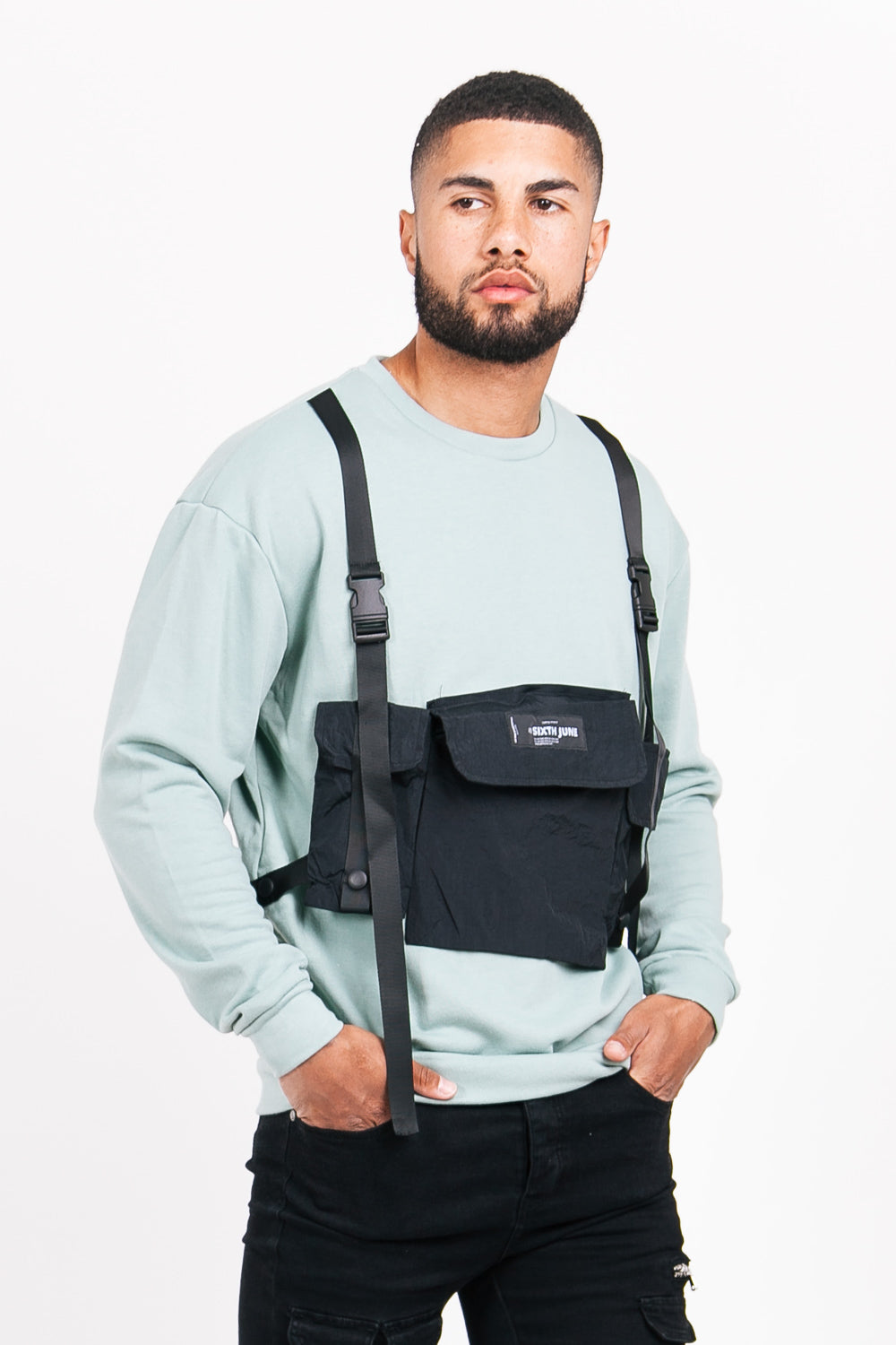 Sixth June - Sweat poche tactique turquoise