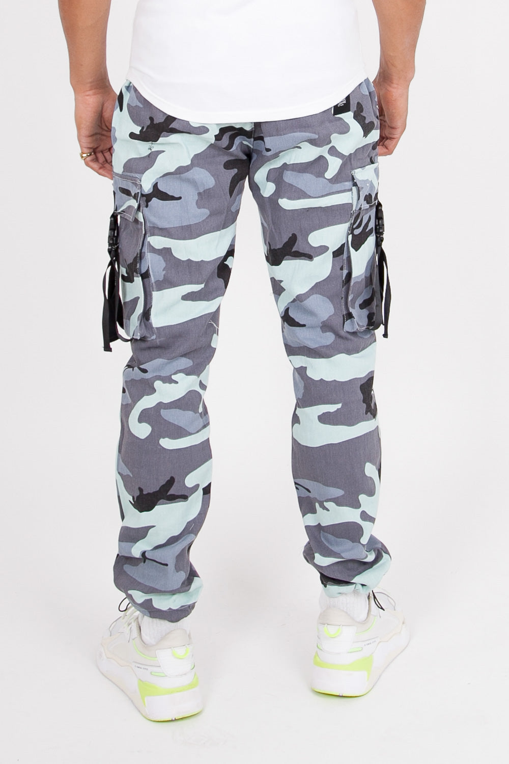 Sixth June - Pantalon camouflage sangles bleu