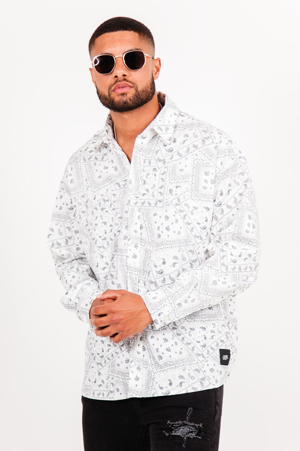 Sixth June - Chemise imprimé bandana blanc