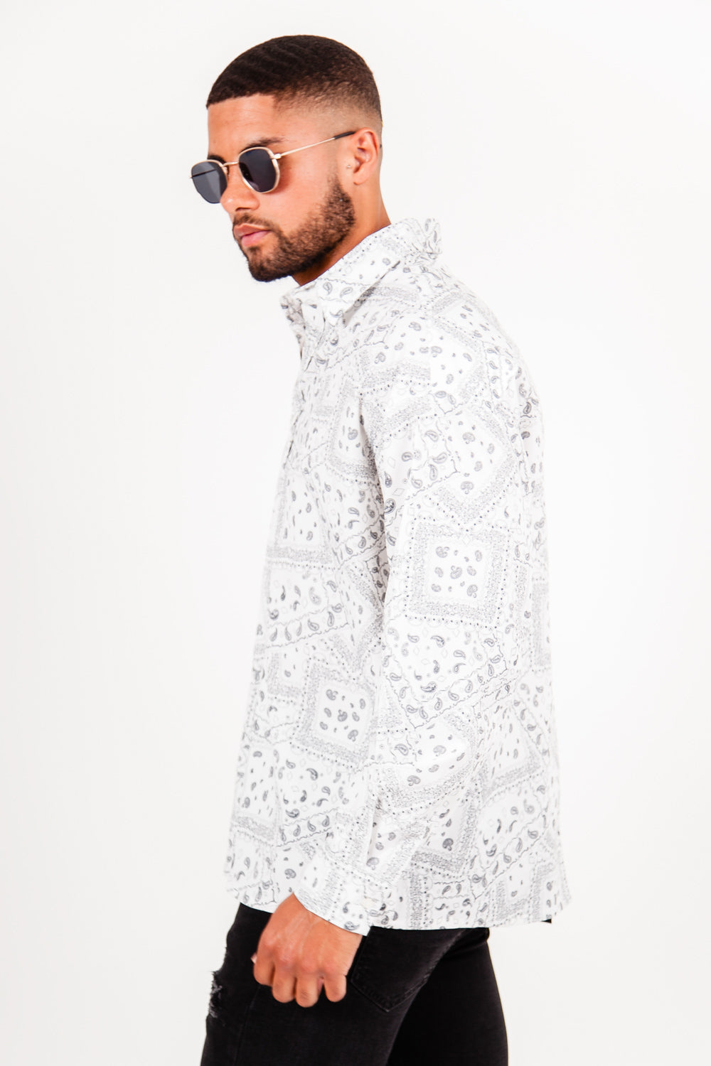 Sixth June - Chemise imprimé bandana blanc