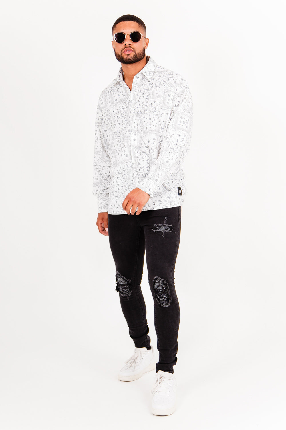 Sixth June - Chemise imprimé bandana blanc