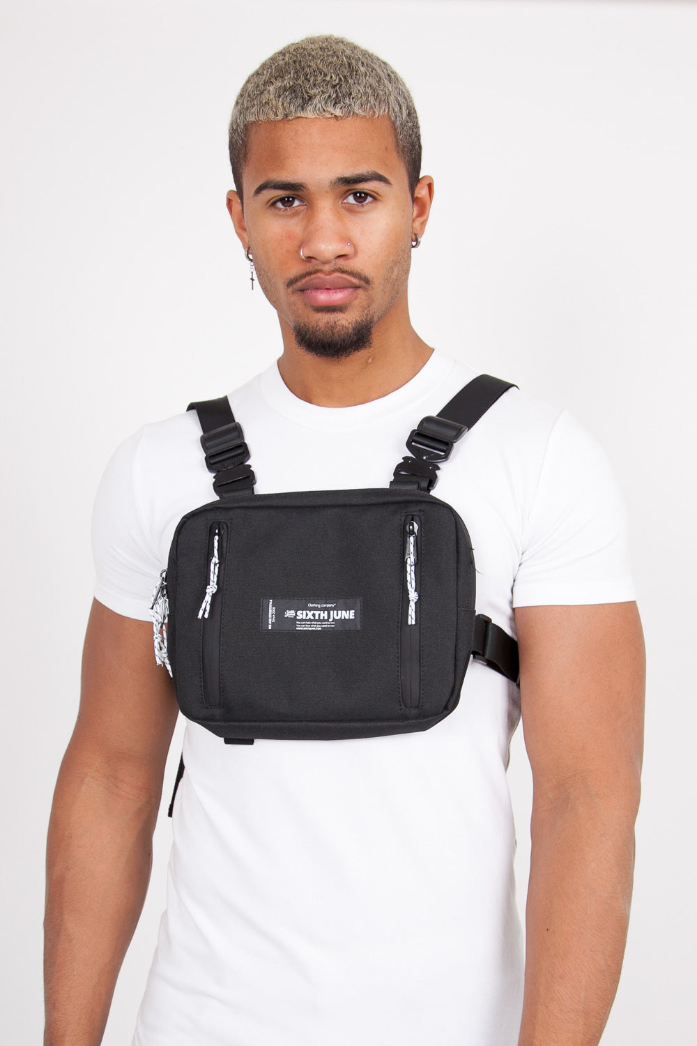 Sixth June - Petit sac poitrine boucle zip logo noir