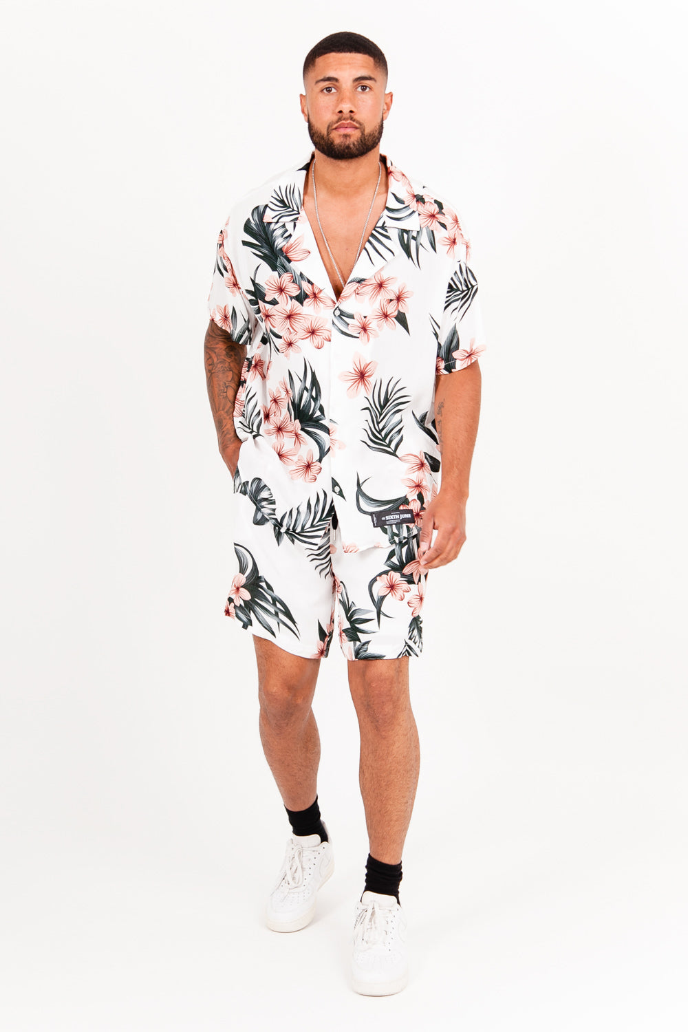 Sixth June - Chemise imprimé fleur tropical blanc