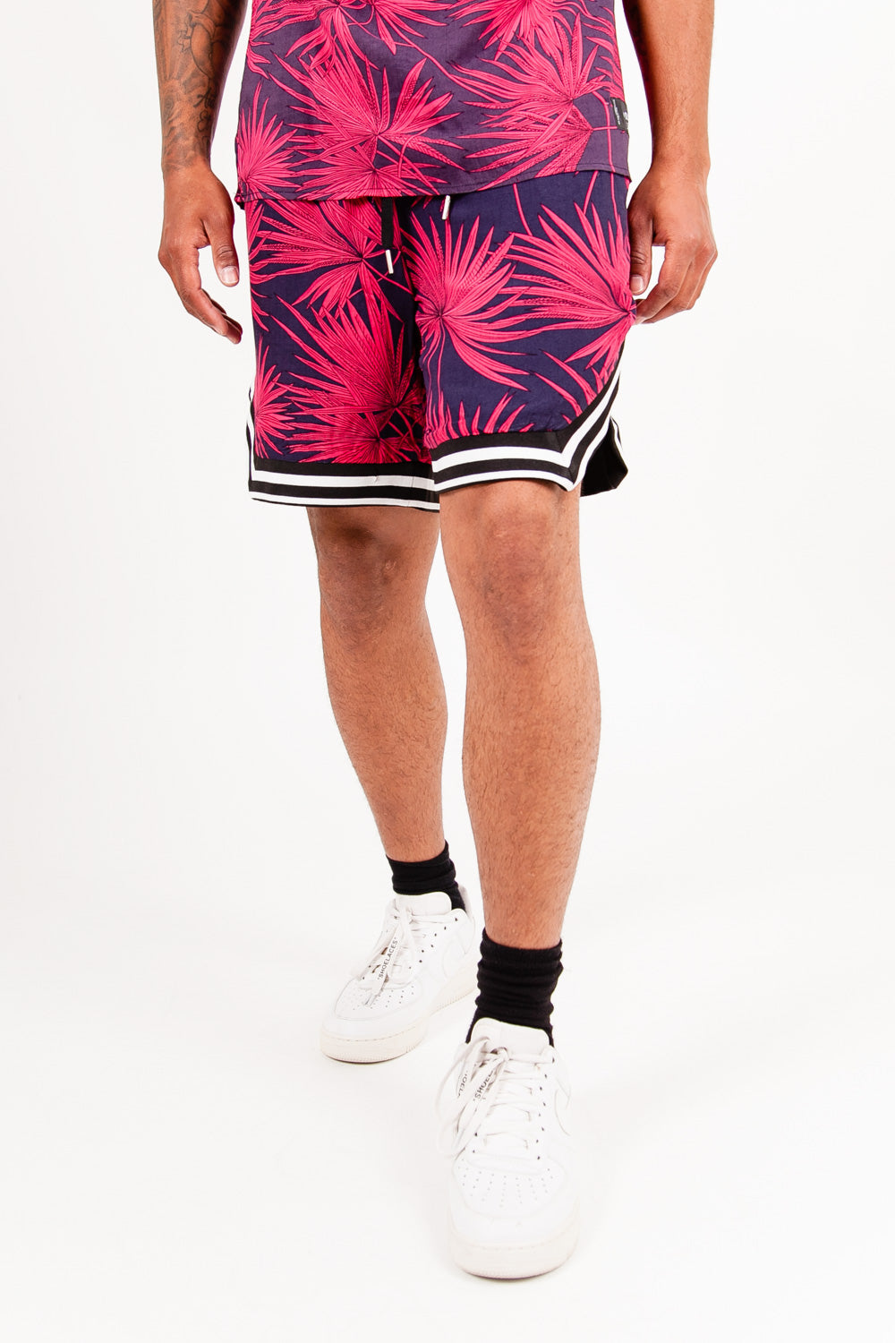 Sixth June - Short imprimé tropical palm spring bleu