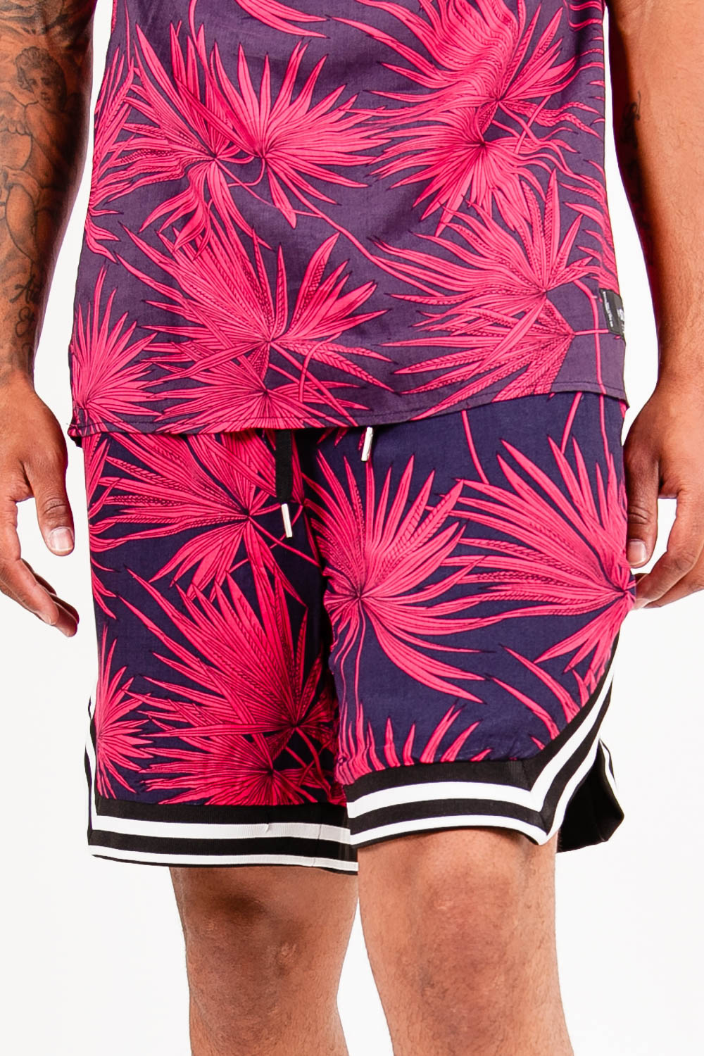 Sixth June - Short imprimé tropical palm spring bleu