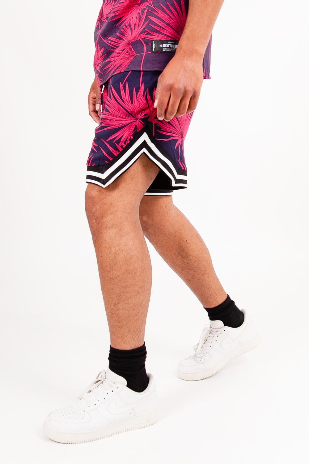 Sixth June - Short imprimé tropical palm spring bleu