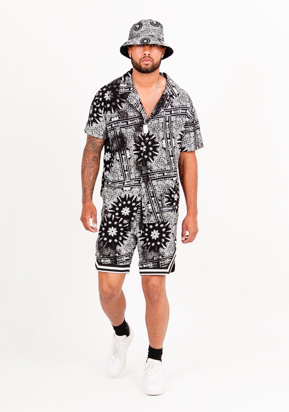 Sixth June - Short imprimé bandana all-over Noir