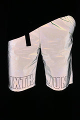 Graue, reflektierende Shorts mit Logo