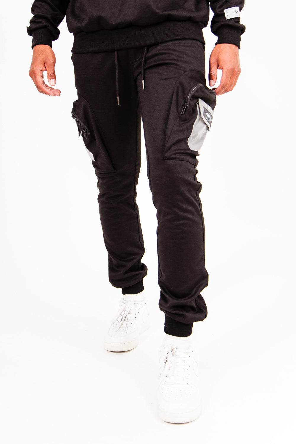 Sixth June - Pantalon jogging cargo réfléchissant noir