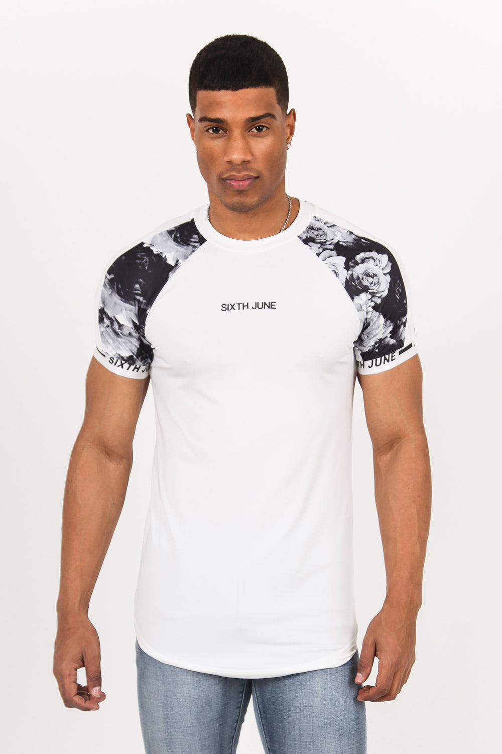 Sixth June - T-shirt rose bicolore blanc